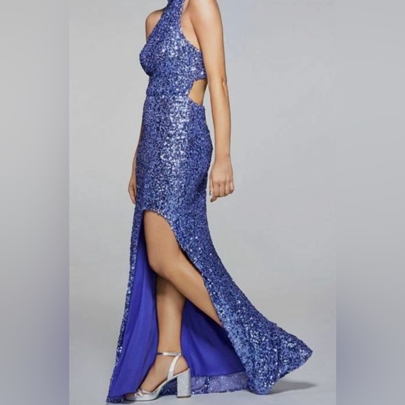 B. Darlin Purple Sequin Cutout Gown – Size 5/6 NWT - Picture 1 of 6